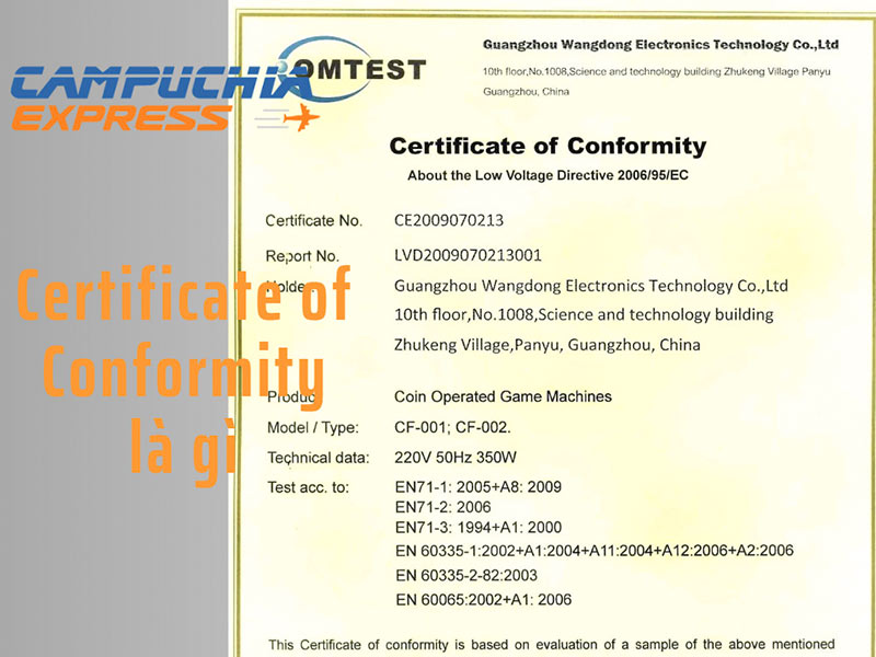 Certificate of Conformity Là Gì? Thủ Tục Làm Giấy Chứng Nhận Hợp Quy