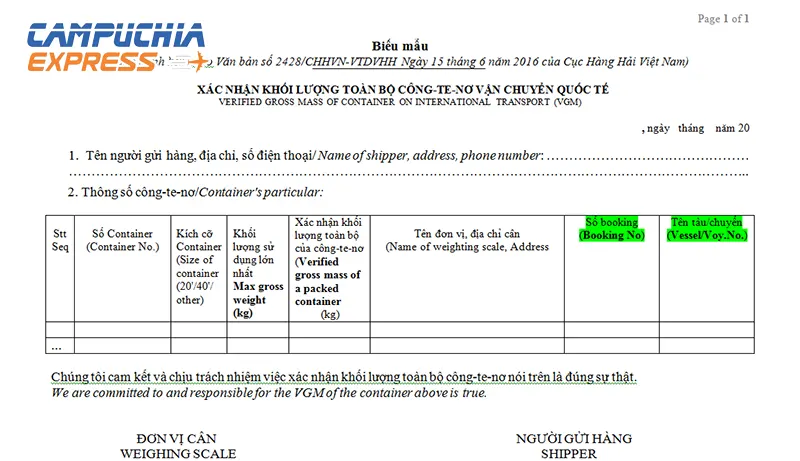 VGM Là Gì? VGM Trong Xuất Nhập Khẩu Là Gì? 4 phiếu vgm